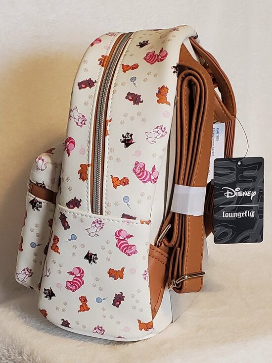 Loungefly Disney Cats Mini-Backpack AllOver Print Cheshire Aristocats NWT! main image 13